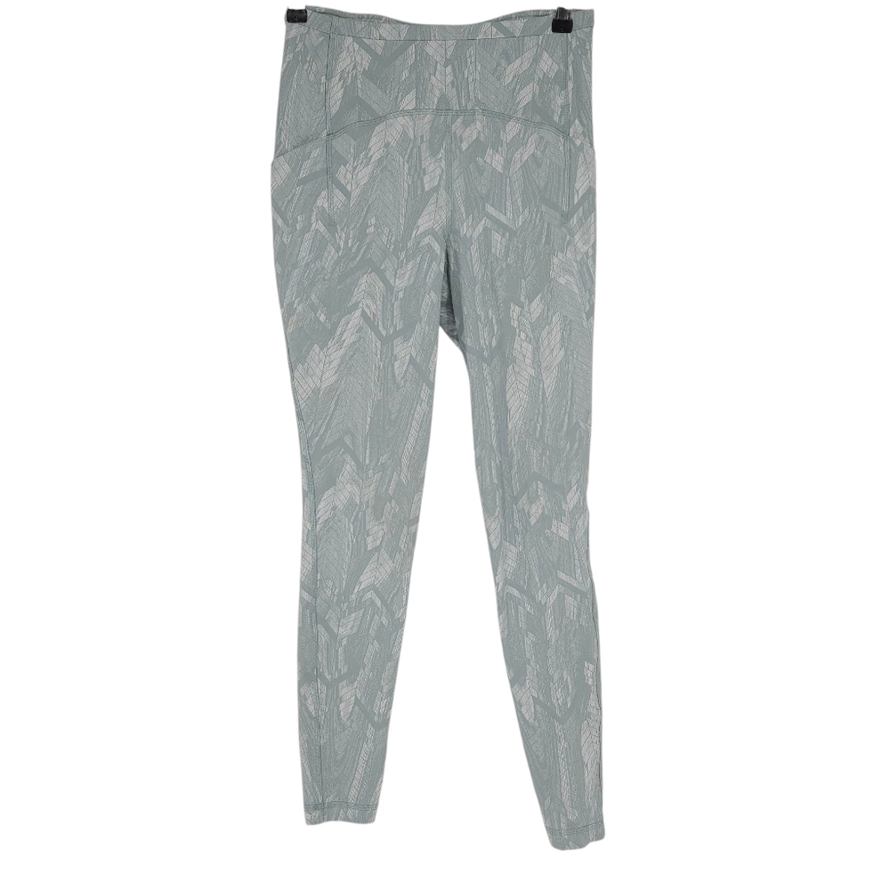 Lululemon Swift Speed Leggings Green Herringbone High Rise Tight 28 Athletic 8